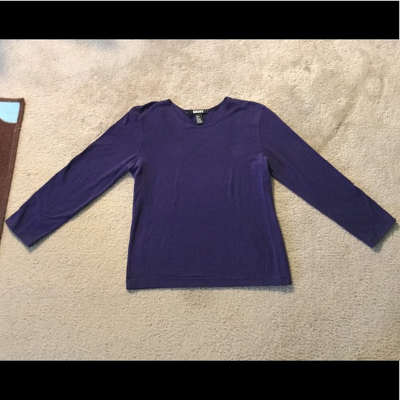 Dkny Tops - DKNY Deep Purple Cotton/Spandex Top Sz L